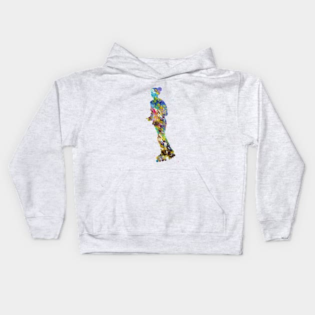 Roller skating girl Kids Hoodie by erzebeth